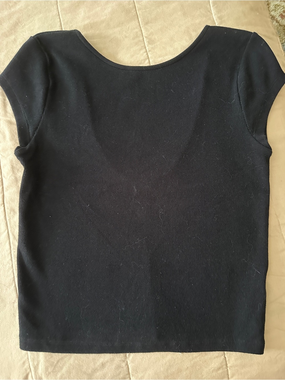 American Eagle Outfitters Black Cap Sleeve Scoop Neck Tee